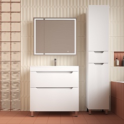 Style Line Тумба с раковиной Остин 80 белая матовая – фотография-10